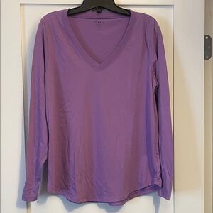 Torrid Lavender Long Sleeve V-Neck Top
